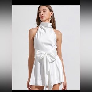White satin romper